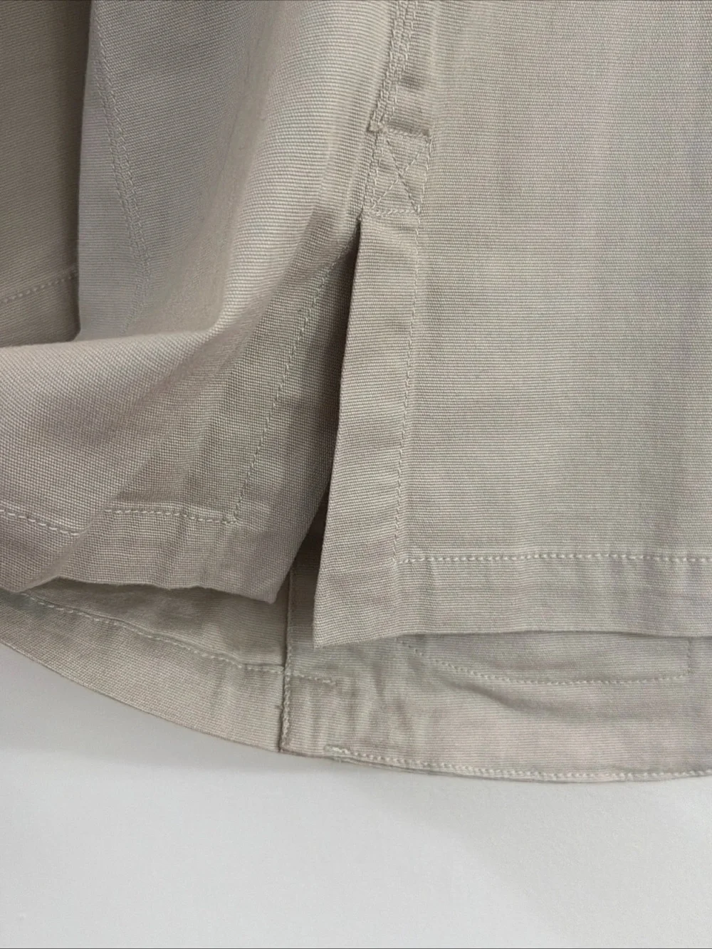 Eileen Fisher XL Muslin Notch Collar Jacket Khaki Beige Blazer Organic Cotton